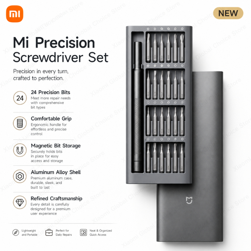 Micro Screwdriver Kit - Xiaomi Precisie-schroevendraaierset met 24 schroevendraaierbits Draagbare