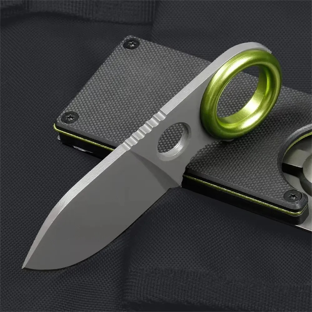 Edc Every Day Carry おもちゃ - Mini-ringmes met vast mes, roestvrijstalen zakmes,