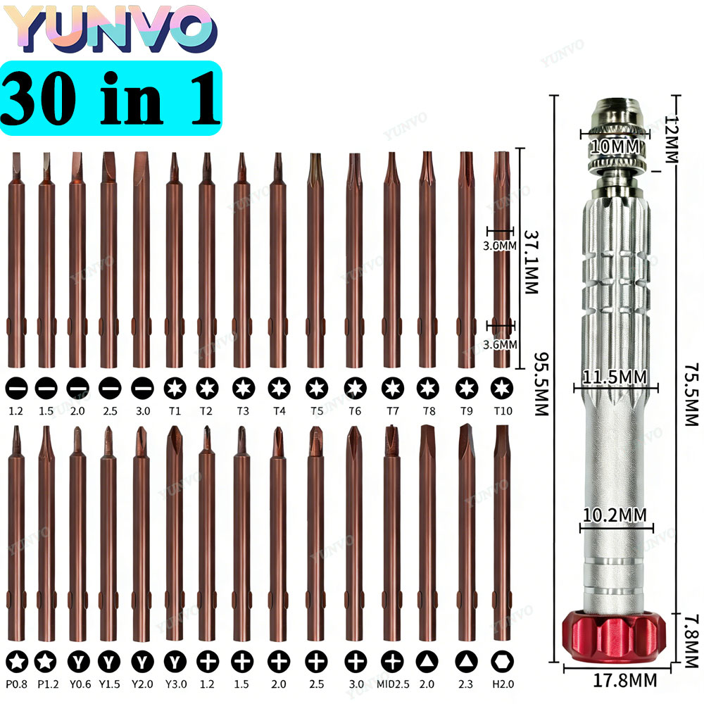 Micro Screwdriver Kit - 30-in-1 magnetische precisie schroevendraaierset, S2 stalen