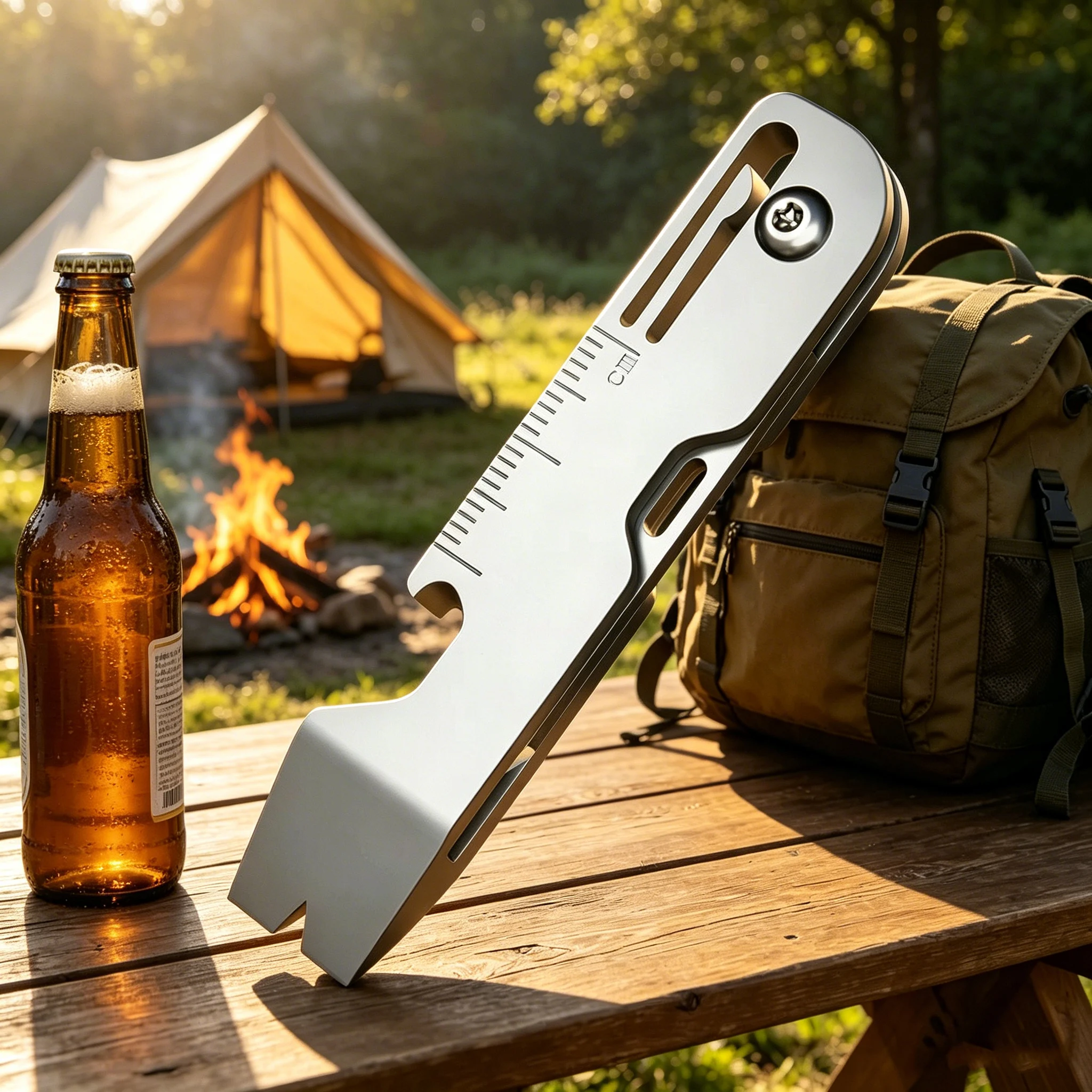 Titanium Pry Bar - Titaniumlegering multifunctionele sleutelhanger vouwmes - EDC-gereedschap