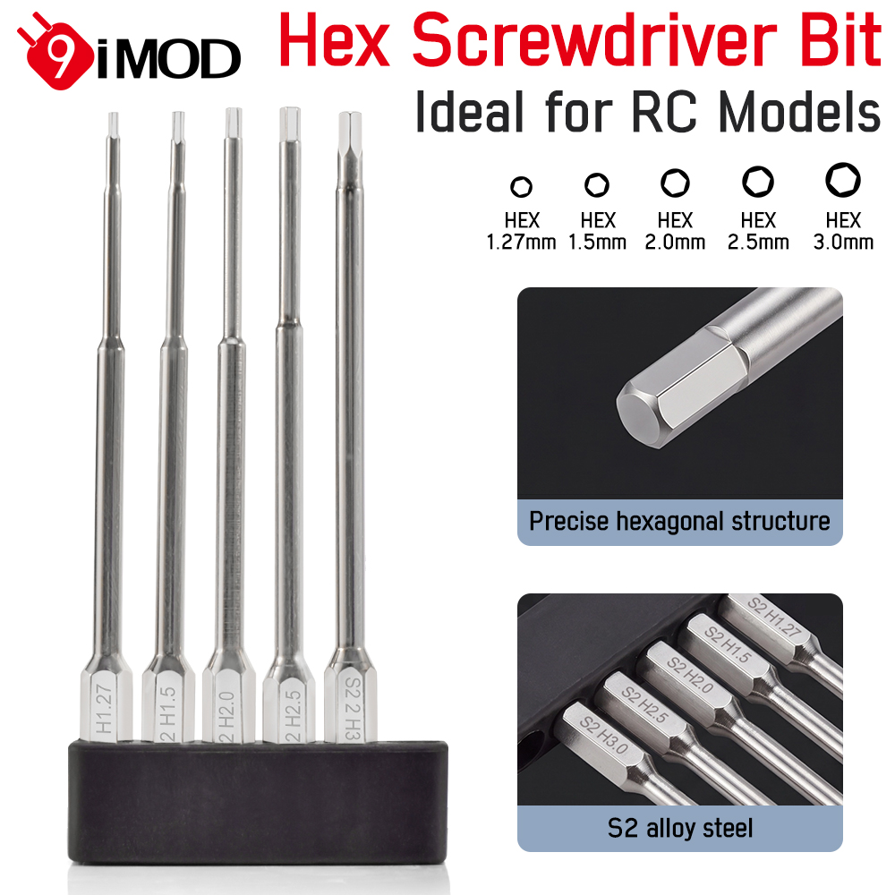 Micro Screwdriver Kit - 9IMOD Hex Schroevendraaierset 100mm Verlengd 1.27-3.0mm
