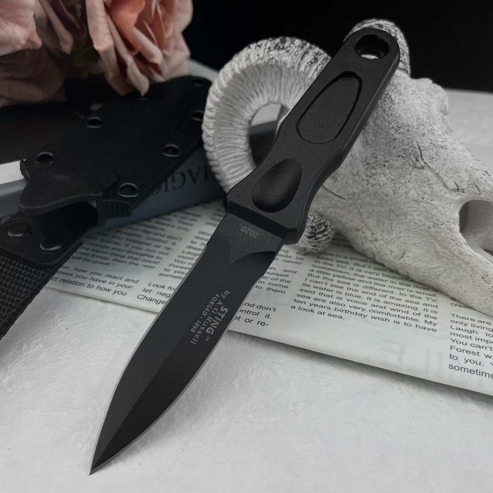 Edc Every Day Carry おもちゃ - Multifunctioneel vaststaand mes van 8Cr13MoV staal,