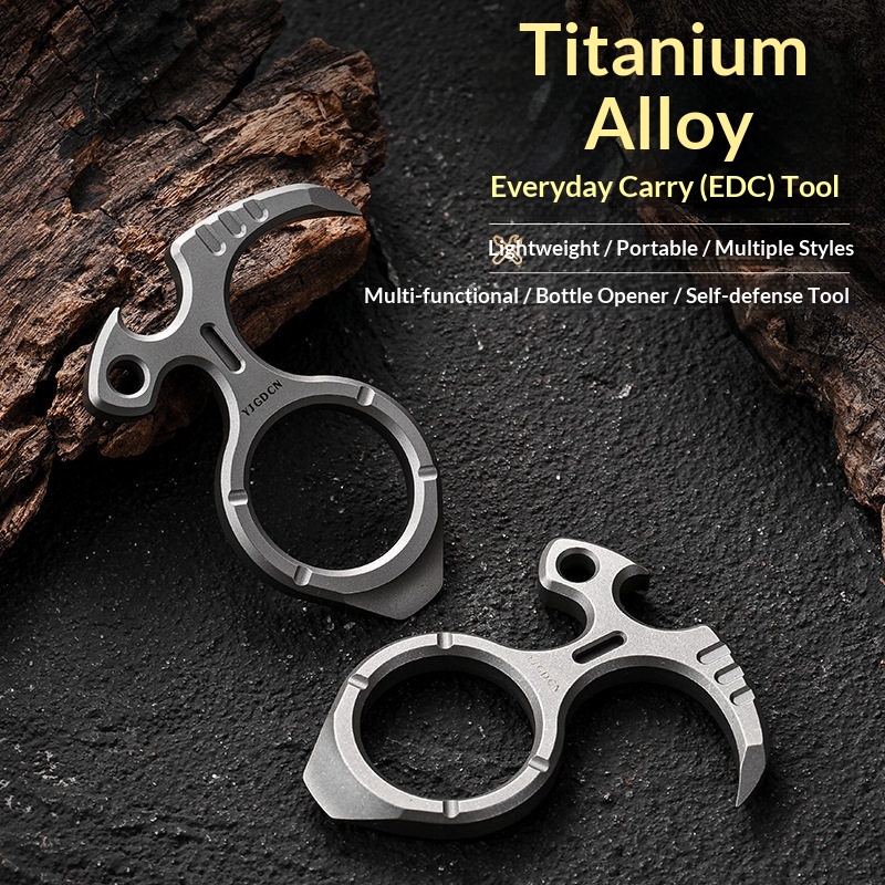 Titanium Pry Bar - Yjgdcn Edc026 Titaniumlegering Multifunctionele sleutelhanger Koevoet