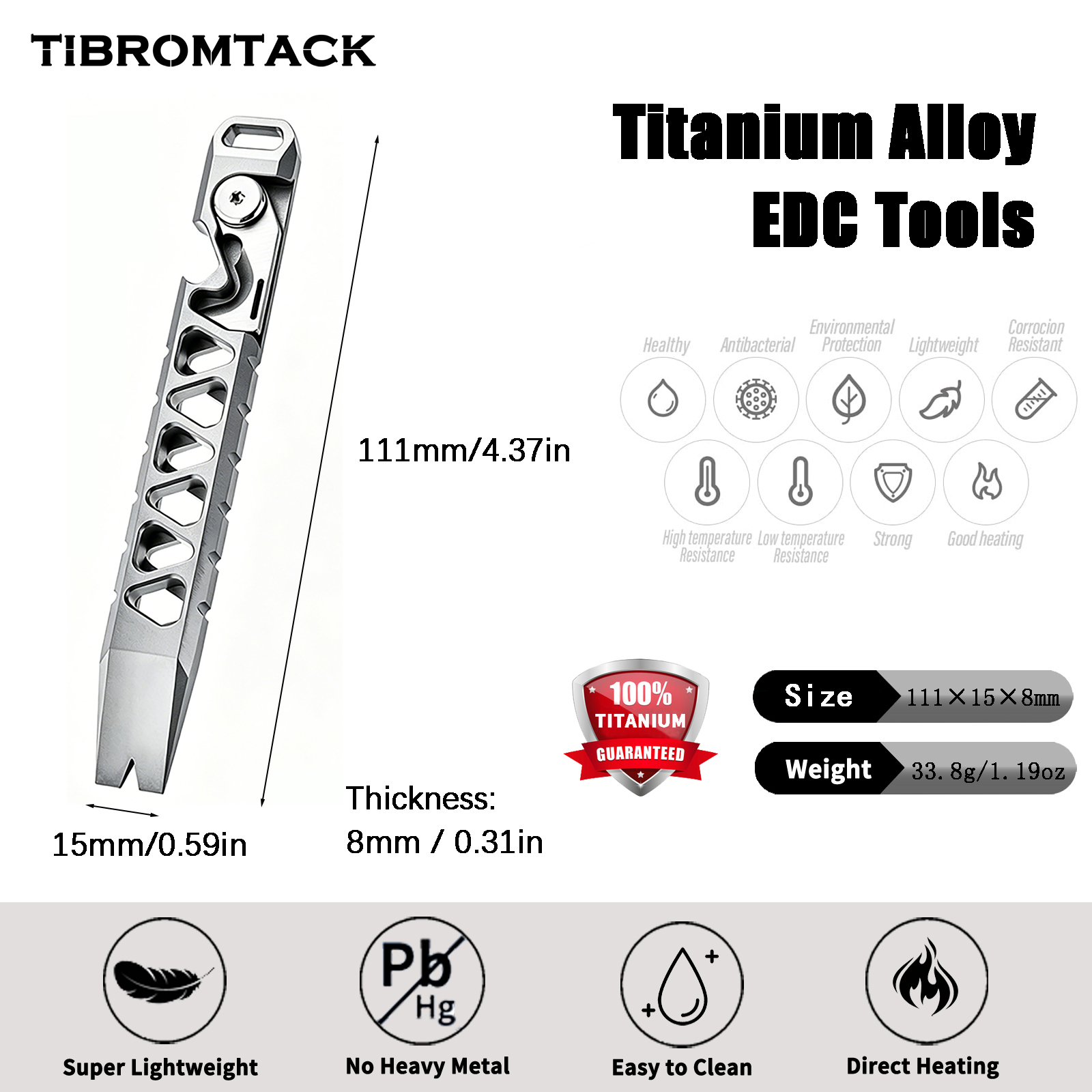 TIBROMTACK Titanium multifunct - Edc Every Day Carry おもちゃ recensie en prijs
