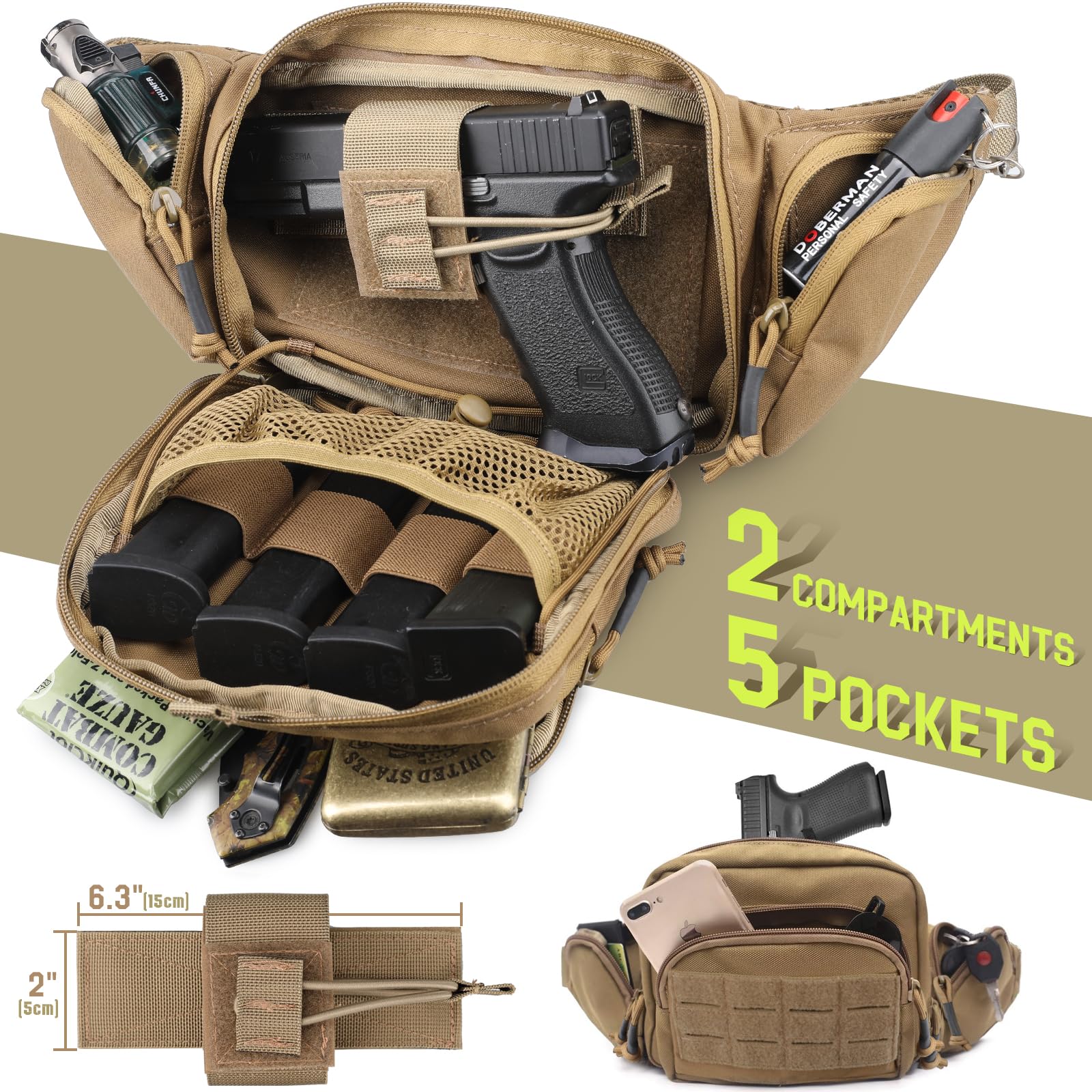 Tactische verborgen draagtas v - Edc Concealed Carry Fanny Pack recensie en prijs