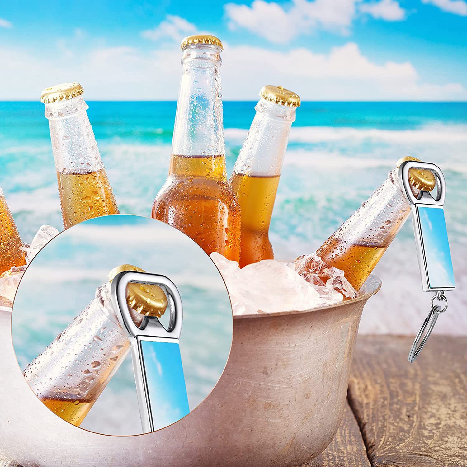 AED7-10 stuks sublimatie sleut - Bottle Opener Keyring recensie en prijs