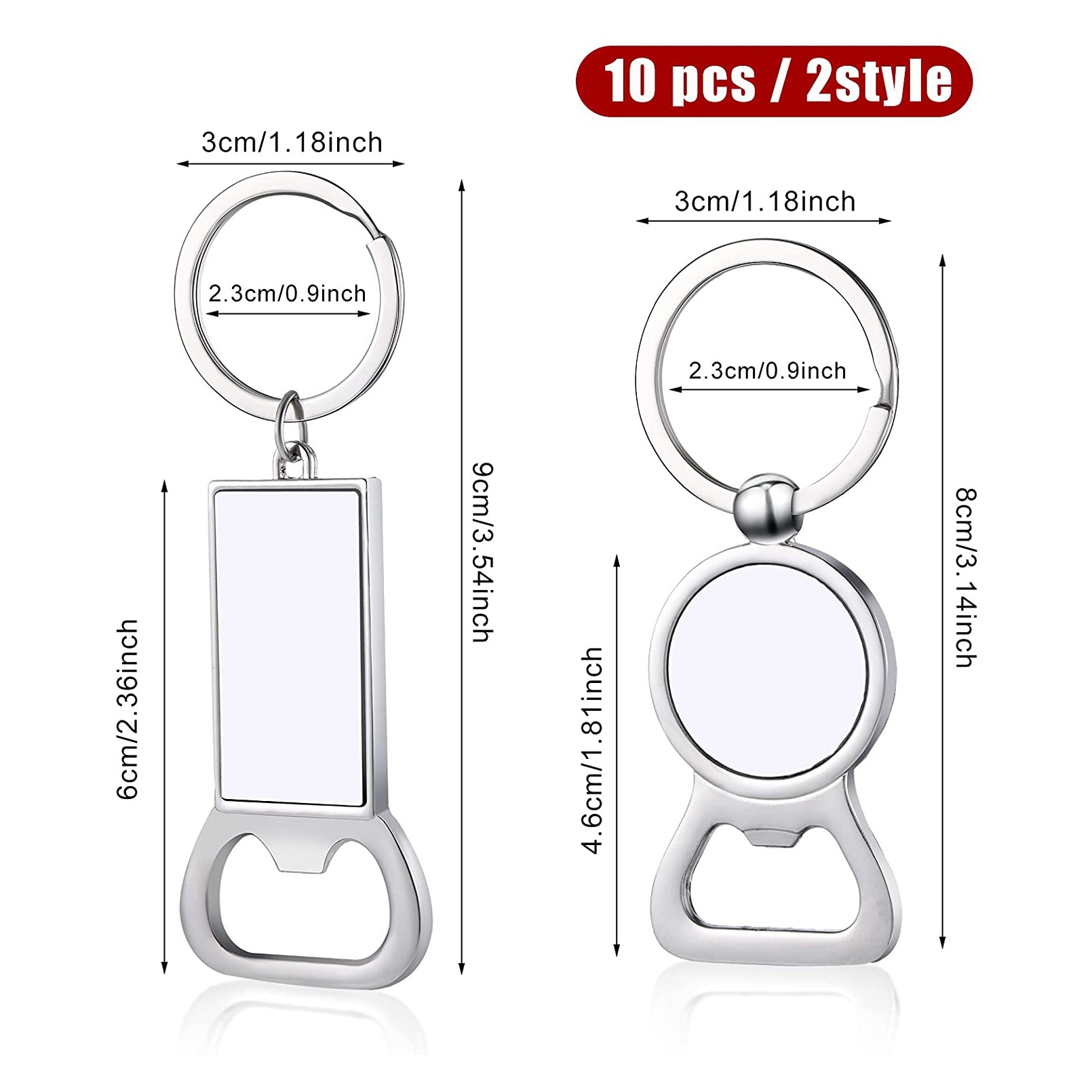 AED7-10 stuks sublimatie sleut - Bottle Opener Keyring recensie en prijs
